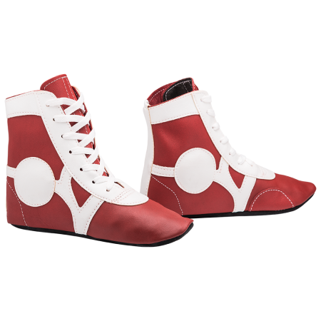 Купить Обувь для самбо SM-0102, кожа, красный Rusco в Котельниках 