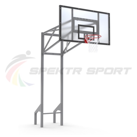 Купить Стойка баскетбольная уличная усиленная со щитом из оргстекла, кольцом и сеткой SP D 413 в Котельниках 