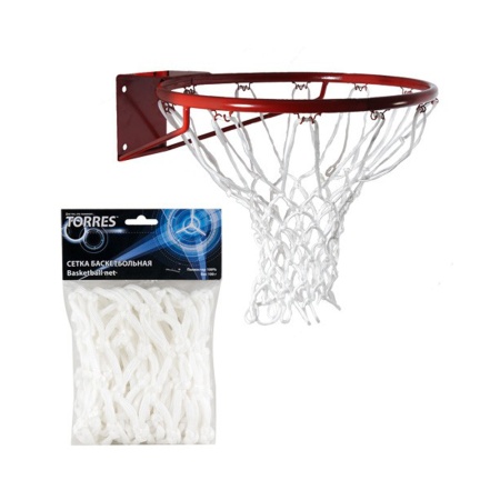 Купить Сетка баскетбольная Torres, нить 6 мм, белая в Котельниках 