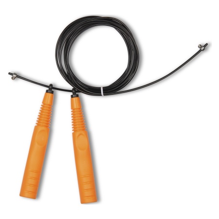 Купить Скакалка высокооборотная Кроссфит стальной шнур в оплетке 2.9 м чёрно-оранжевая в Котельниках 